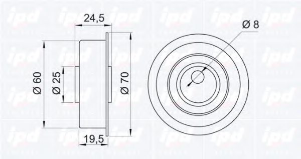 IPD 14-0187 Tensioner Pulley, timing belt